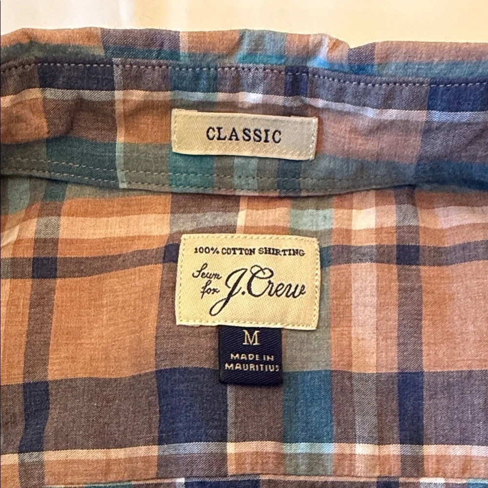 J. Crew Men's Casual Plaid Shirt - Blue and Brown